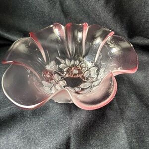 Mikasa Rosella Pink Frosted Serving Party Round Dish Vintage